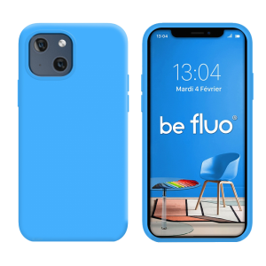 Coque Silicone Moxie BeFluo Fine et Légère pour iPhone - Bleu clair