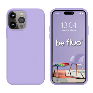 Coque Silicone Moxie BeFluo Fine et Légère pour iPhone, Intérieur Microfibre - Lilas