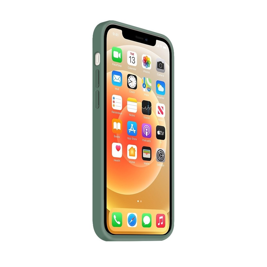 Coque Silicone Moxie BeFluo Fine et Légère pour iPhone, Intérieur Microfibre - Pin vert