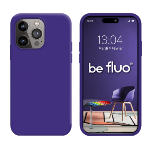 Coque Silicone Moxie BeFluo Fine et Légère pour iPhone, Intérieur Microfibre - Violet