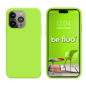 Coque Silicone Moxie BeFluo Fine et Légère pour iPhone, Intérieur Microfibre - Vert pomme