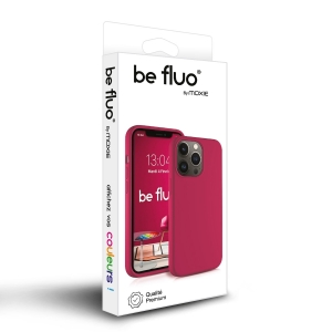 Coque Silicone Moxie BeFluo Fine et Légère pour iPhone, Intérieur Microfibre - Framboise