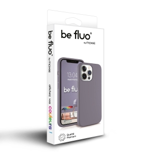 Coque Silicone Moxie BeFluo Fine et Légère pour iPhone, Intérieur Microfibre - Gris lavande