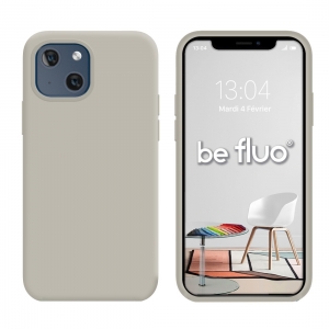 Coque Silicone Moxie BeFluo Fine et Légère pour iPhone, Intérieur Microfibre - Gris Nardo