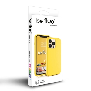 Coque Silicone Moxie BeFluo Fine et Légère pour iPhone, Intérieur Microfibre - jaune