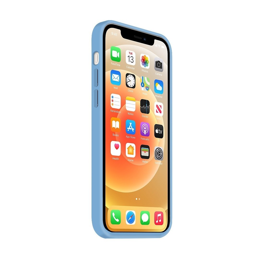 Coque Silicone Moxie BeFluo Fine et Légère pour iPhone, Intérieur Microfibre - Bleu acier