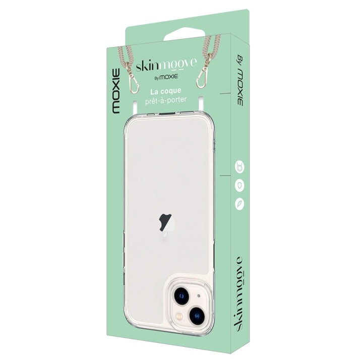 Coque renforcée  transparente Skinmoove avec anneau pour iphone