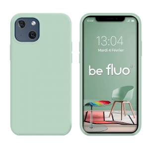 Coque Silicone Moxie BeFluo Fine et Légère pour iPhone, Intérieur Microfibre - Menthe