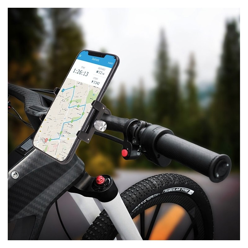 Support velo / trottinette en aluminium pour smartphone jusqu'à 7"