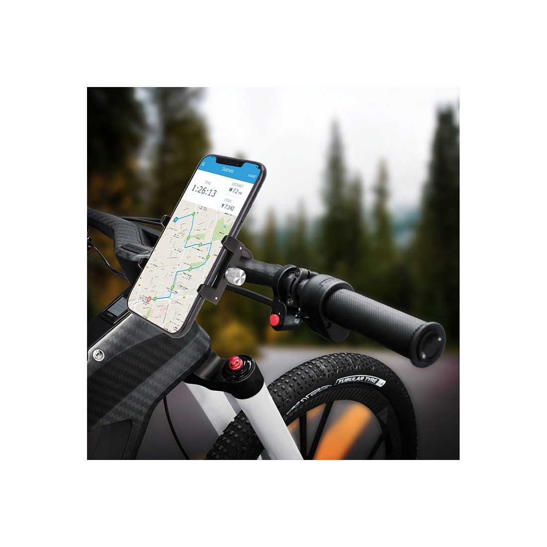 Support velo / trottinette en aluminium pour smartphone jusqu'à 7"