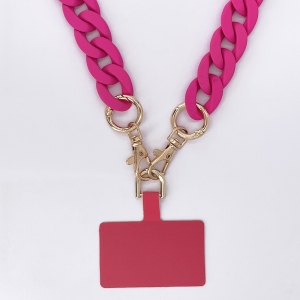 Chaine grosse maille avec pad universel pour smartphone - serie Ibiza - Fushia