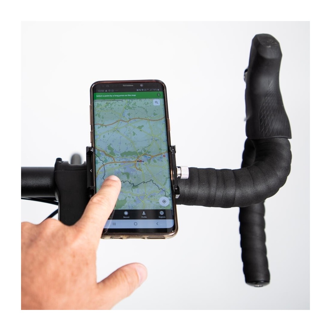 Support velo / trottinette en aluminium pour smartphone jusqu'à 7"