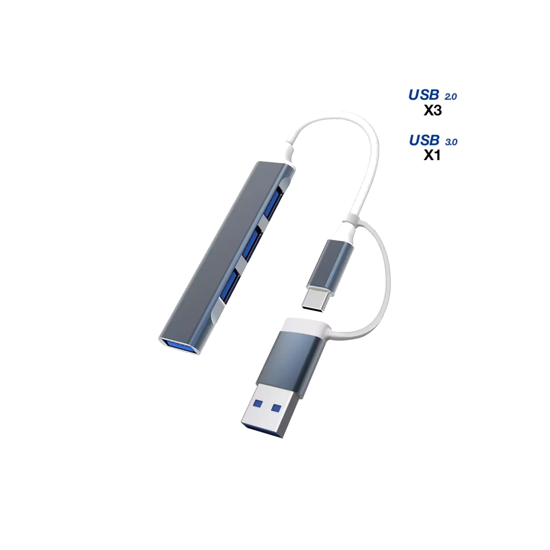 Hub USB-C/USB-A avec 3 ports USB 2.0 + 1 port USB 3.0