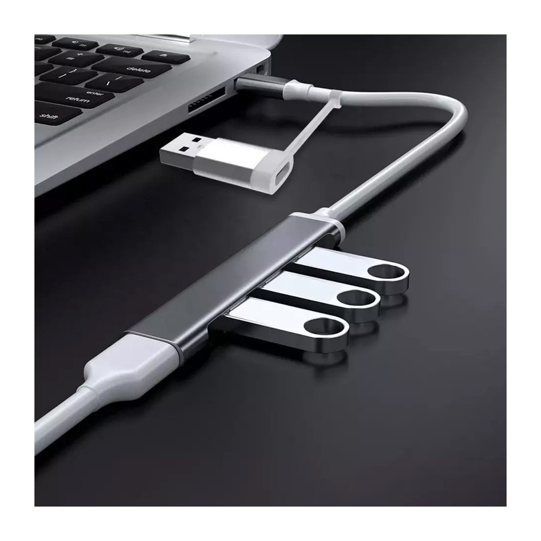 Hub USB-C/USB-A avec 3 ports USB 2.0 + 1 port USB 3.0