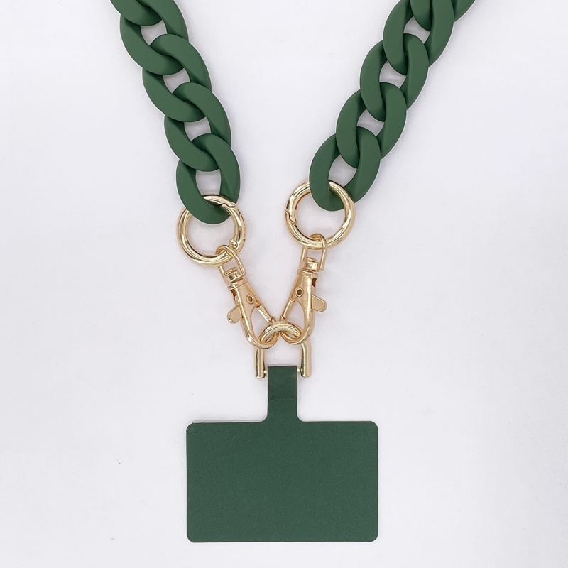 Chaîne De Téléphone Portable Avec Perles, Vertes, Courte