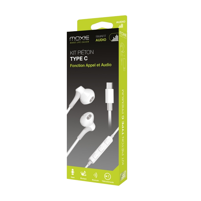 Kit piéton stéréo avec micro connectique Type-C