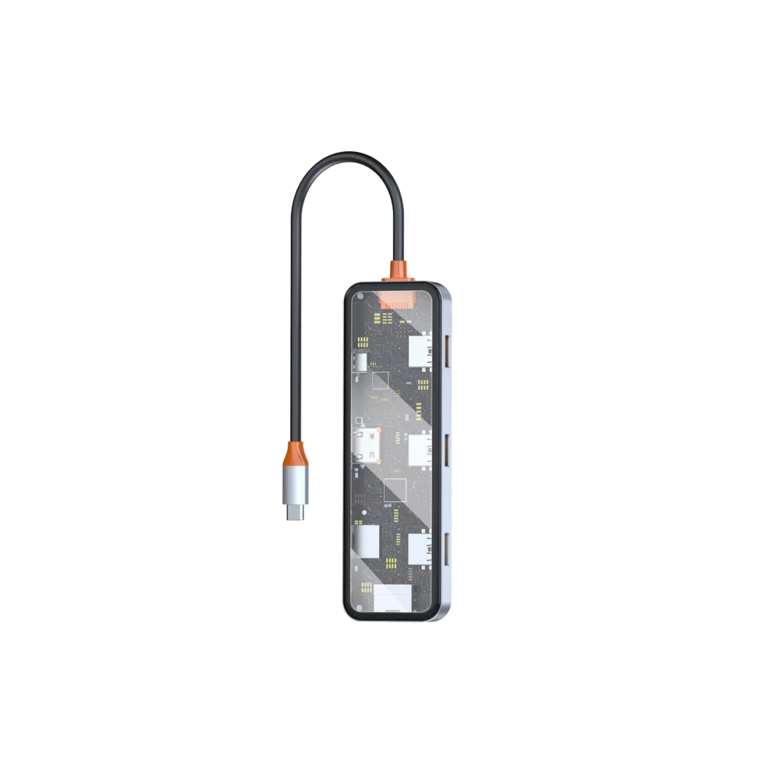 Hub USB-C transparent vers HDMI 4K/3 USB-A -/1 USB-C + 2 SD-TS+RJ45