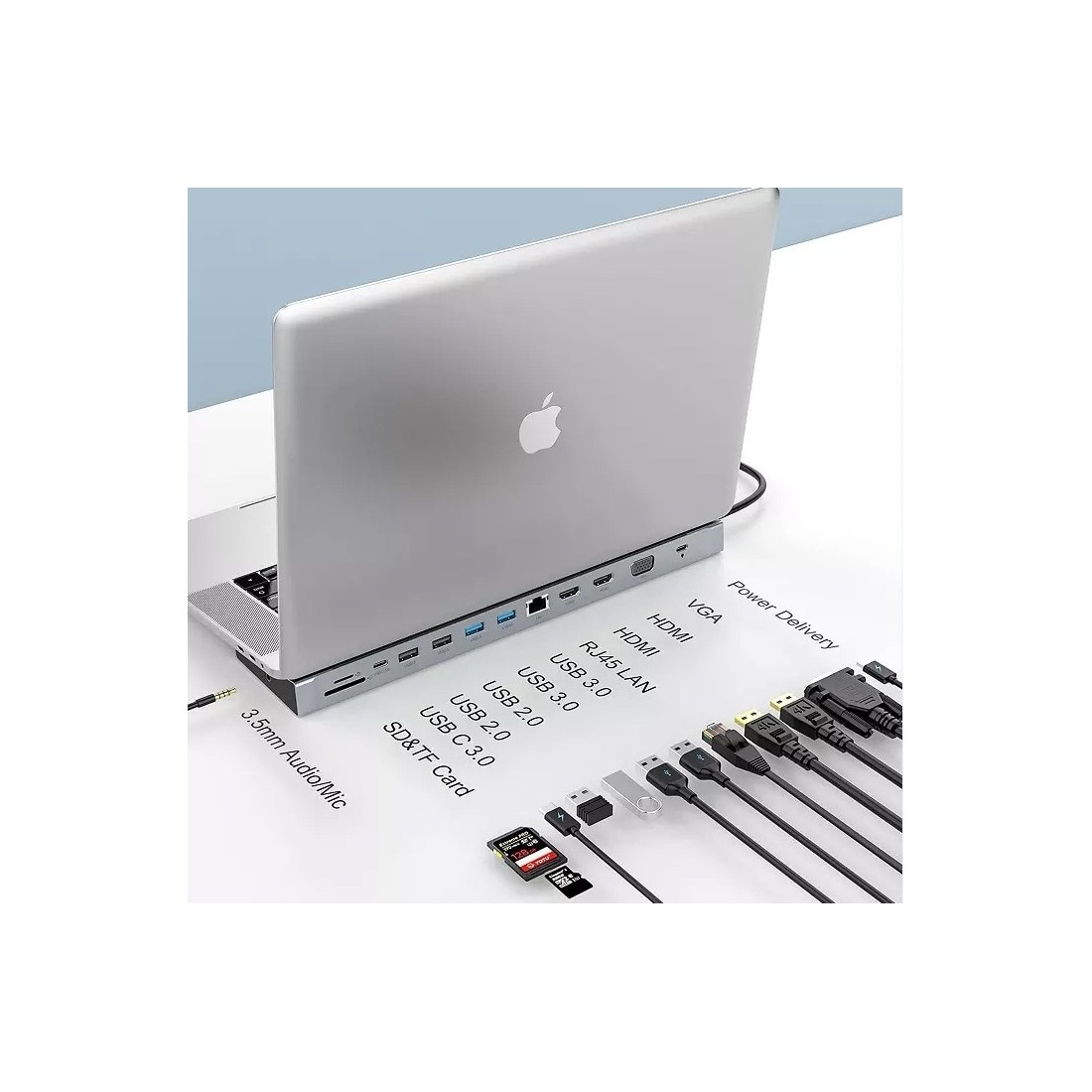Dock support pour Notebook avec 13 connectiques differentes
