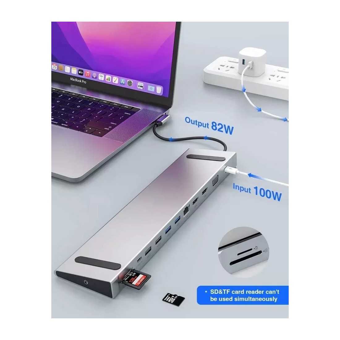 Dock support pour Notebook avec 13 connectiques differentes