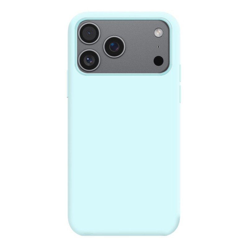 Coque Silicone Moxie BeFluo Fine et Légère pour iPhone, Intérieur Microfibre - Bleu glacier
