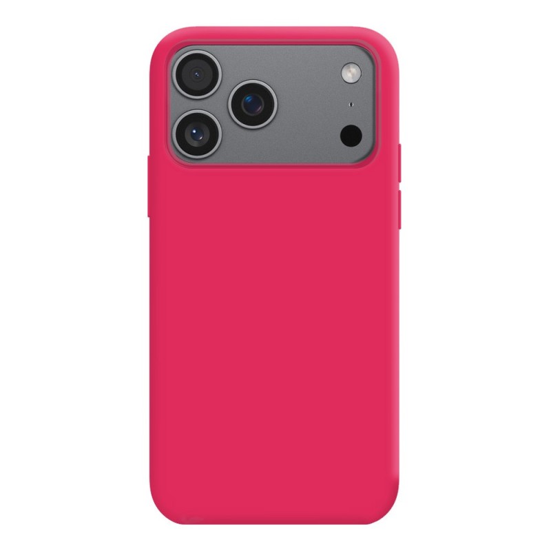 Coque Silicone Moxie BeFluo Fine et Légère pour iPhone, Intérieur Microfibre - Framboise