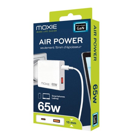 Chargeur ultra Plat 65W double entrée pour Ordi,tablettes,téléphones
