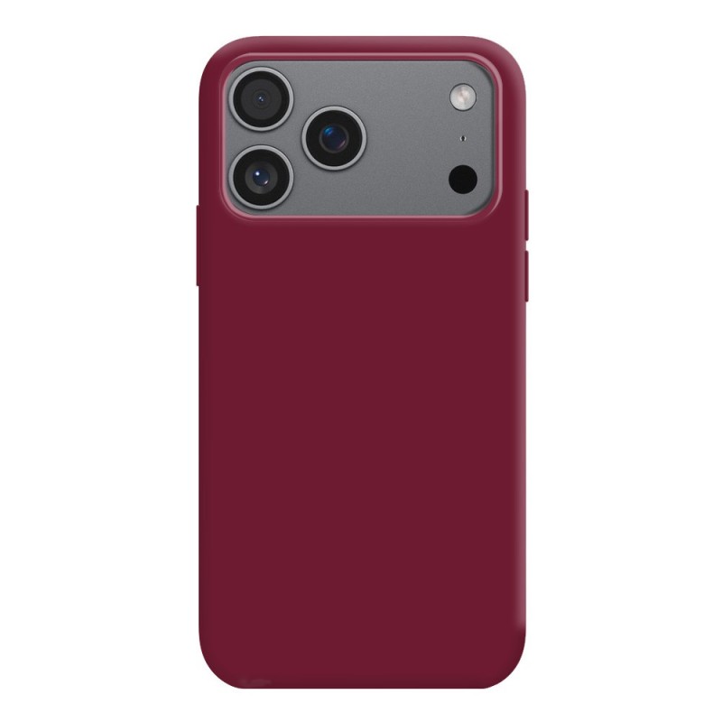 Coque Silicone Moxie BeFluo Fine et Légère pour iPhone, Intérieur Microfibre - Lie de vin