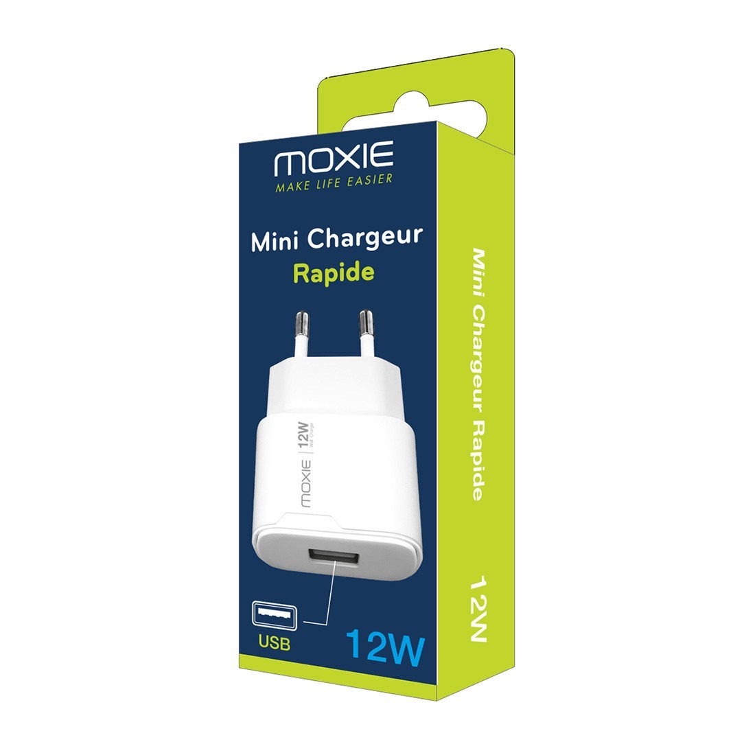 Chargeur Secteur 2.4A Fast entrée 1USB norme CE ROHS - Sous packaging