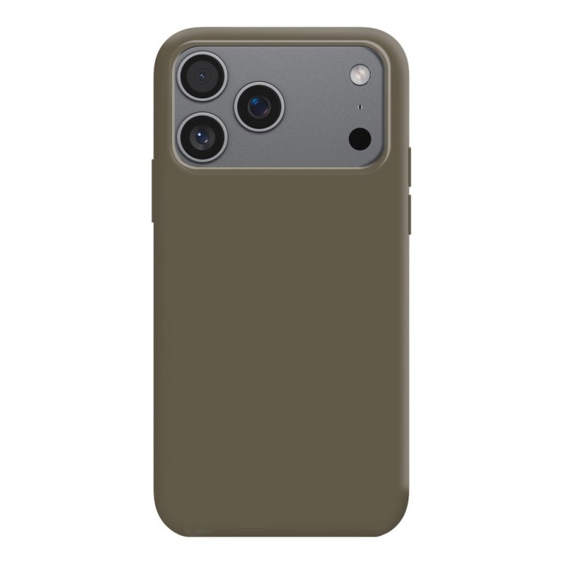 Coque Silicone Moxie BeFluo Fine et Légère pour iPhone, Intérieur Microfibre - Kaki