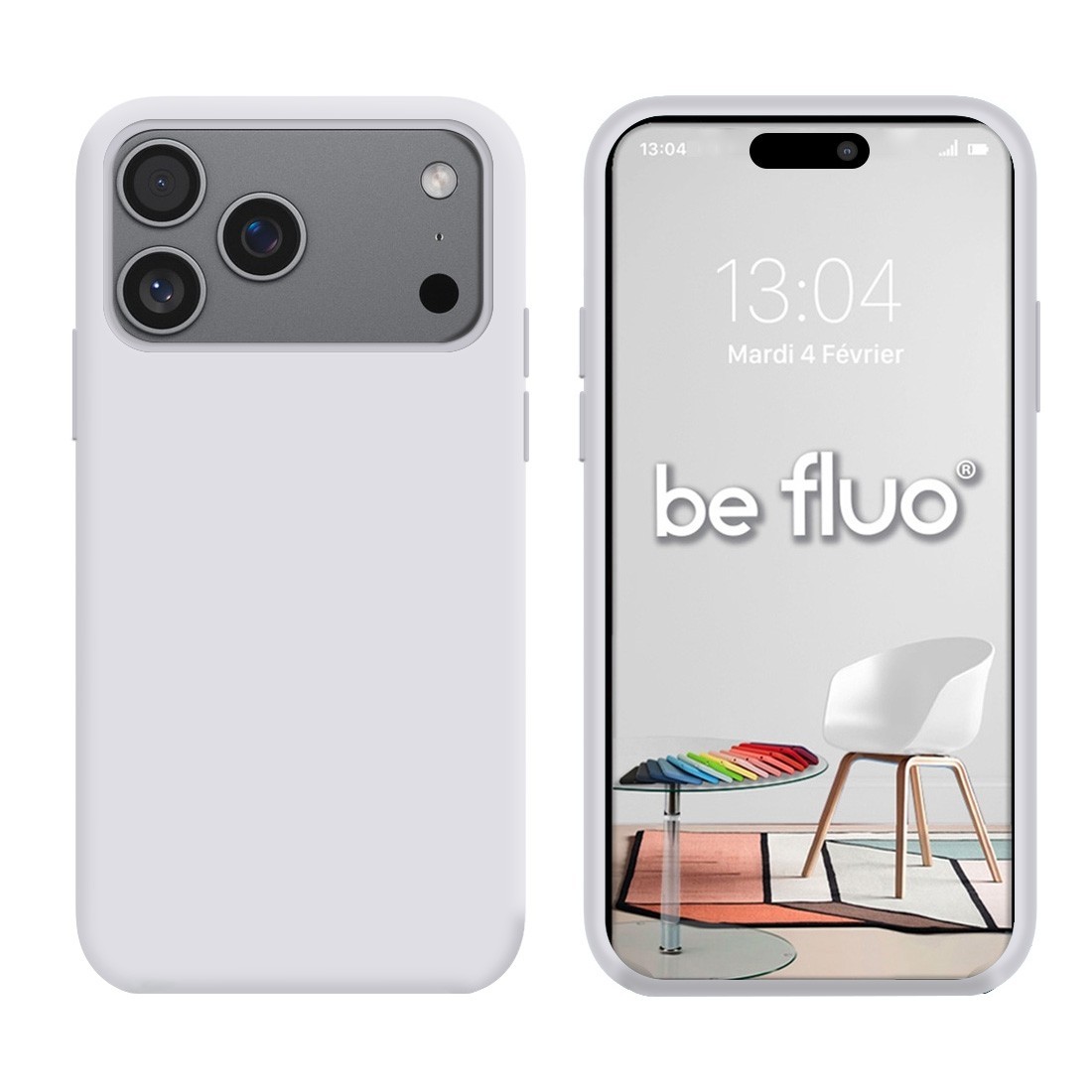 Coque Silicone Moxie BeFluo Fine et Légère pour iPhone - Blanc