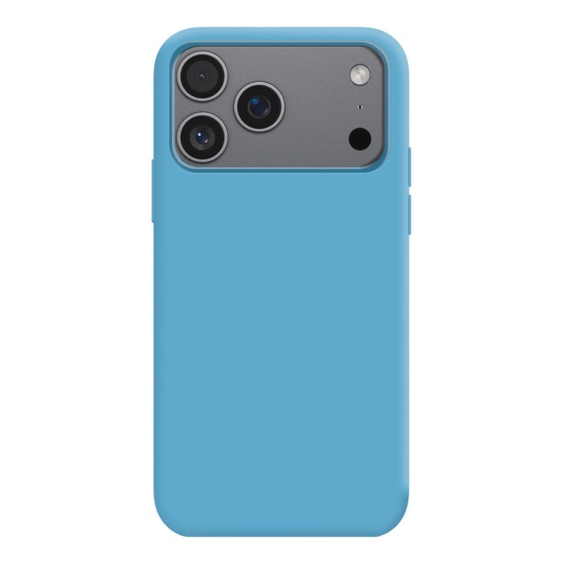Coque Silicone Moxie BeFluo Fine et Légère pour iPhone, Intérieur Microfibre - Bleu acier
