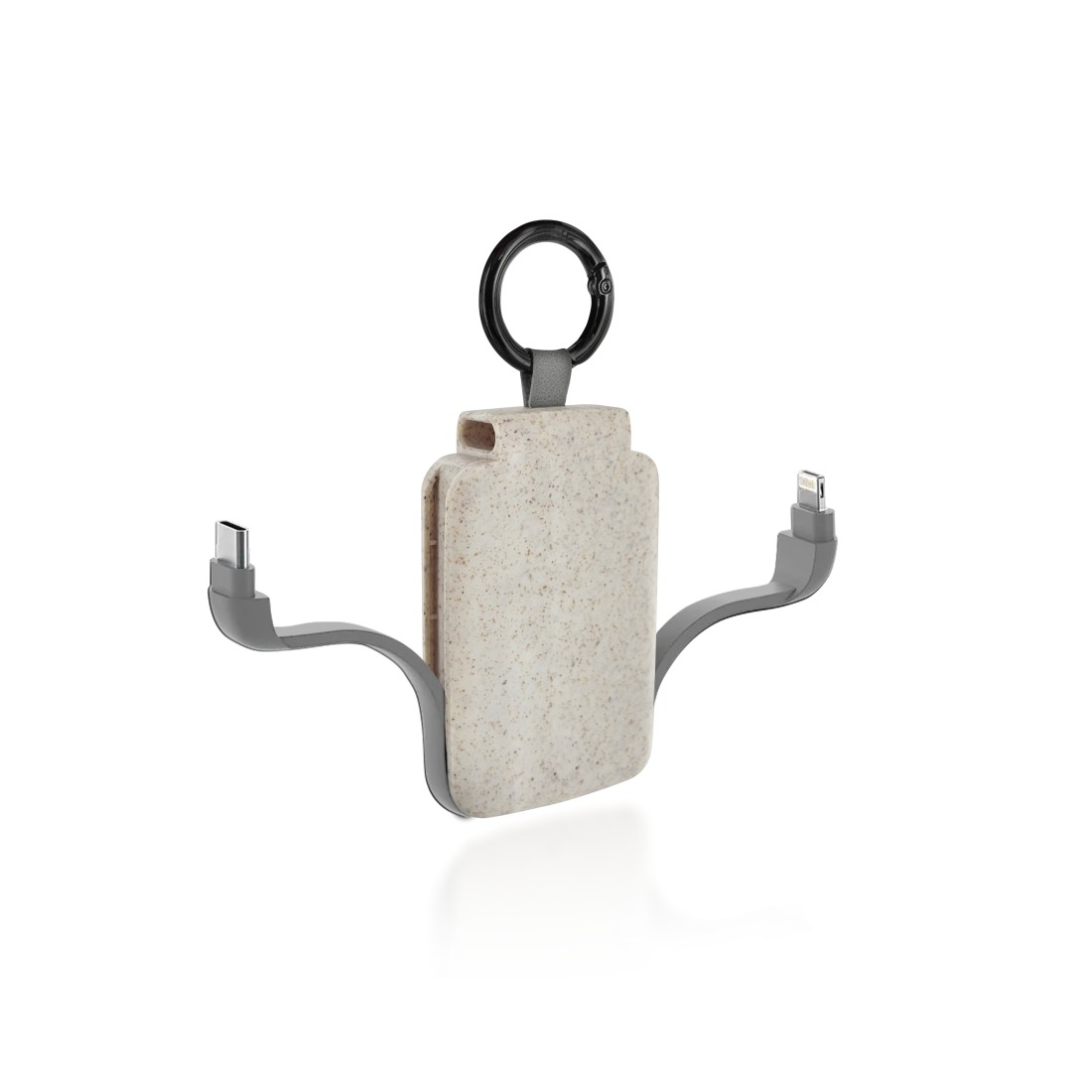 Powerbank 2000mAh avec mousqueton en fibre de blé