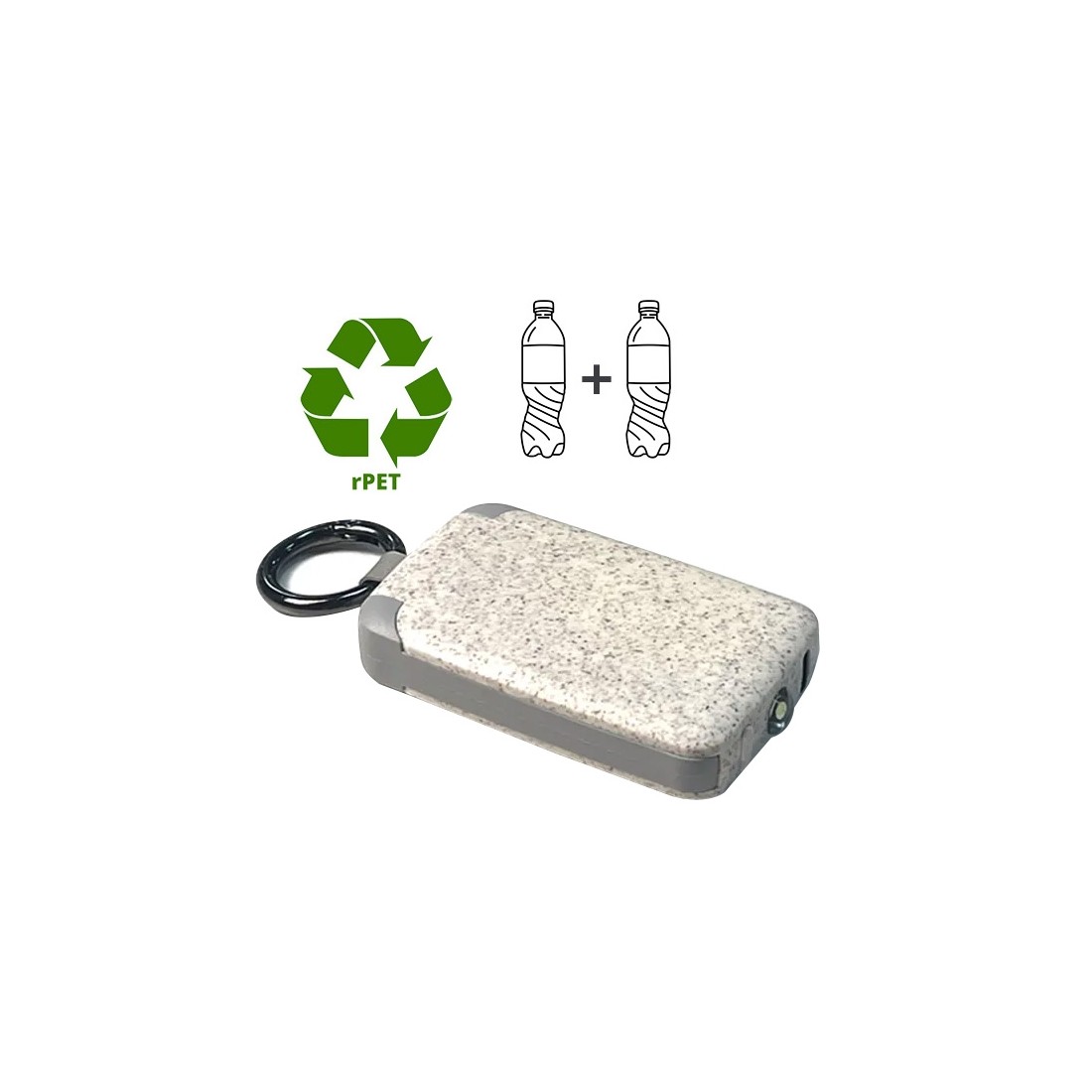 Powerbank 2000mAh avec mousqueton en fibre de blé
