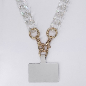 Chaine grosse maille avec pad universel - serie MURANO - Transparent irisé - 1.2m