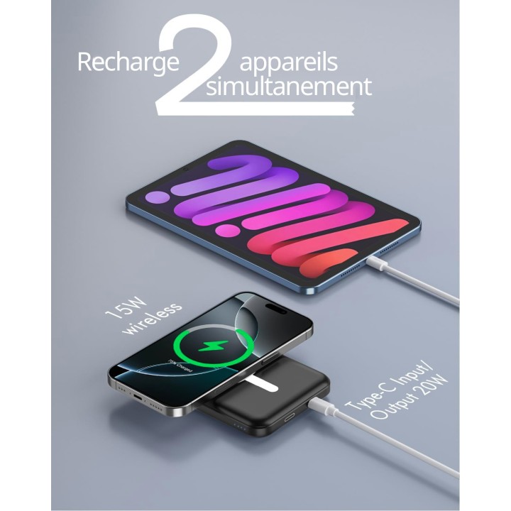Batterie de secours MagSafe 5000mah charge rapide