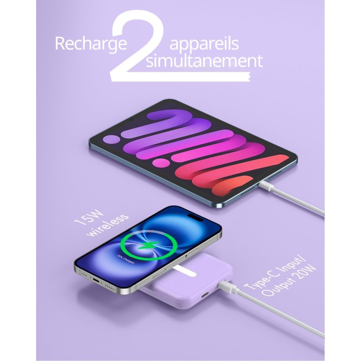 Batterie de secours MagSafe 5000mah charge rapide