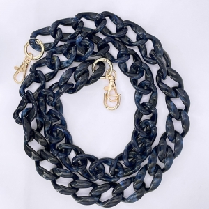 Chaine grosse maille avec pad universel - serie Riviera - Noir & bleu - 1.2M