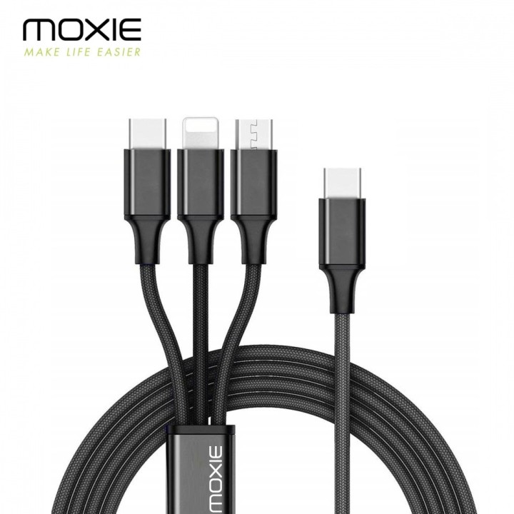 Câble 3 en 1 Moxie Triofast en nylon tressé
