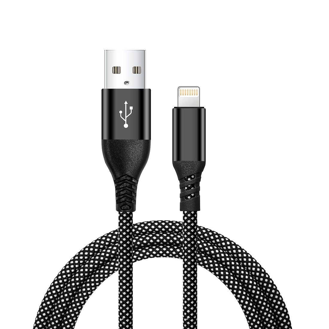 Cable en Nylon ultra résistant embouts renforcés USBA/Lightning 2m