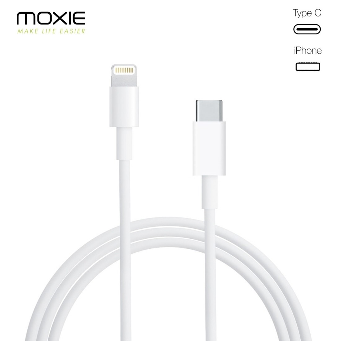 Câble de charge Moxie Type C vers lightning compatible Fast Charge