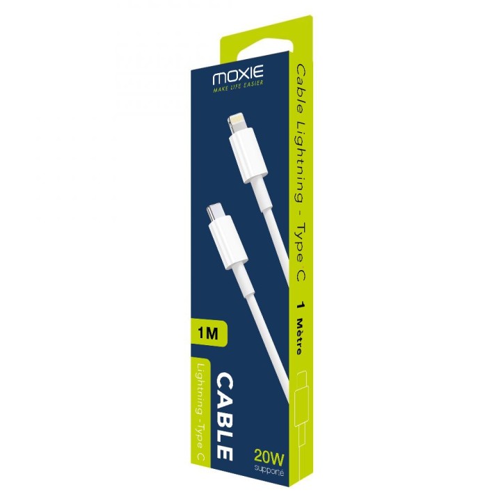 Câble de charge Moxie Type C vers lightning compatible Fast Charge