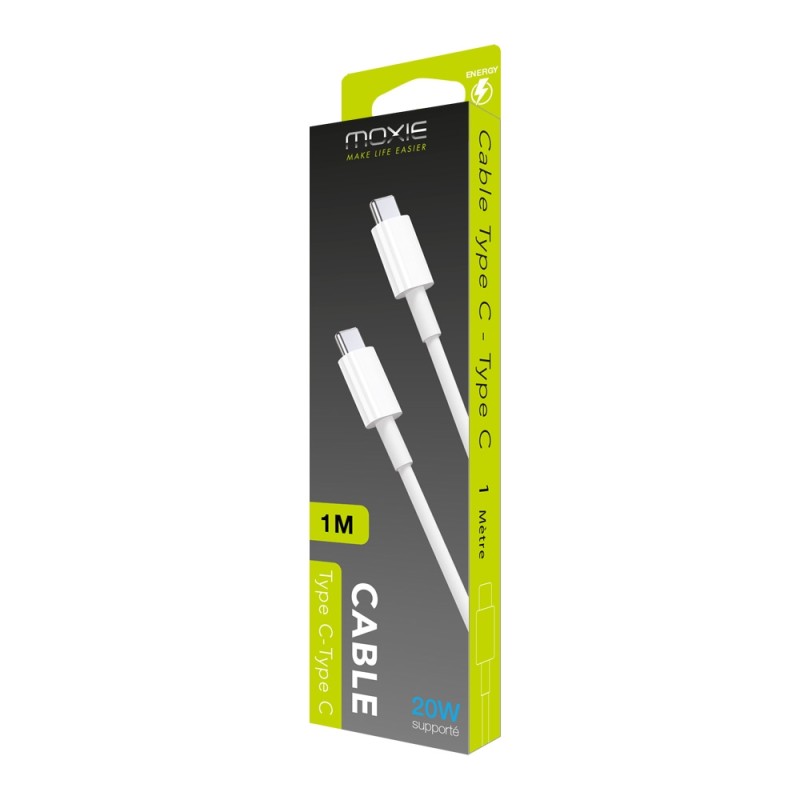 Câble de charge Moxie  Type C vers Type C compatible Power Delivery