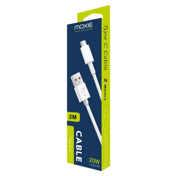 Câble Data USB-A 2.0 vers USB Type-C 2 mètres