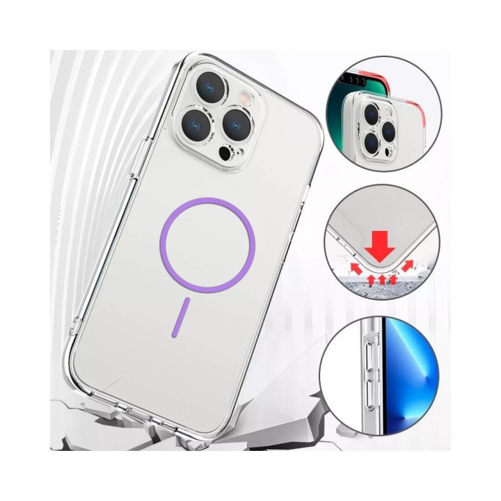 Coque de protection renforcée transparente magsafe pour iPhone