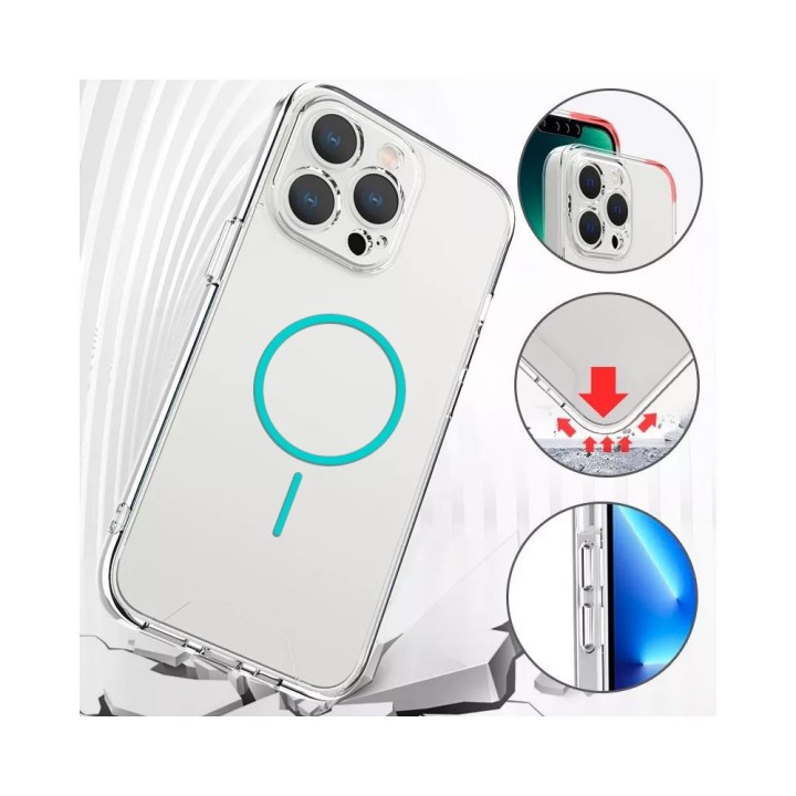 Coque de protection renforcée transparente magsafe pour iPhone