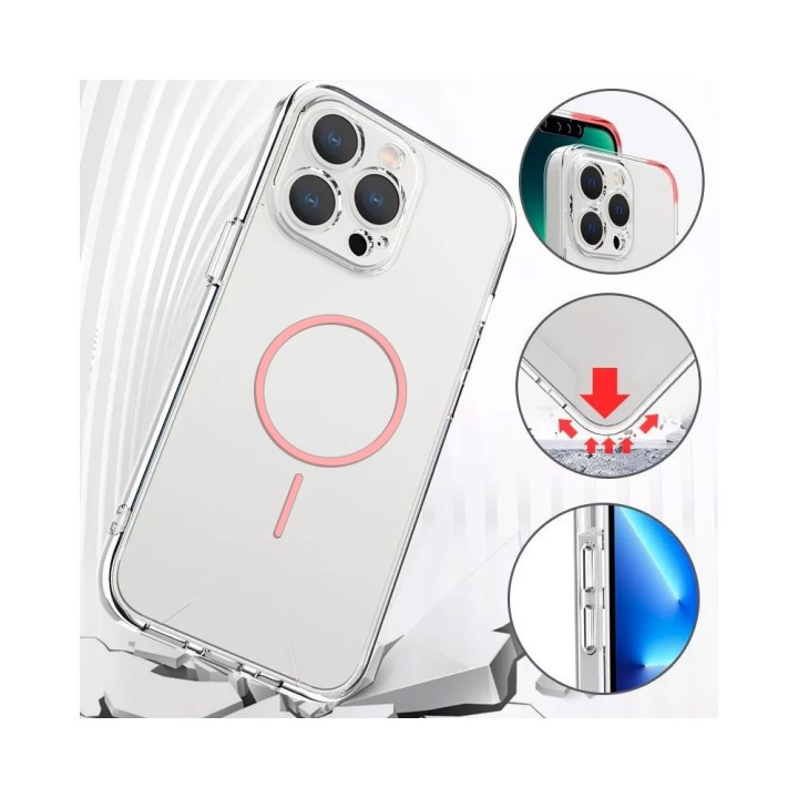 Coque de protection renforcée transparente magsafe pour iPhone