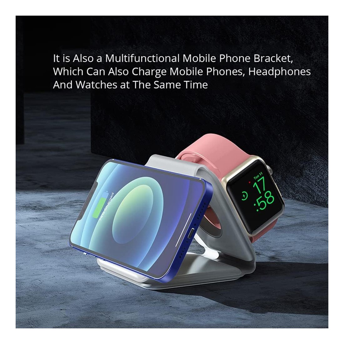 Chargeur sans fil 3 en 1 15W magsafe pour smartphone / Airpods et Apple watch