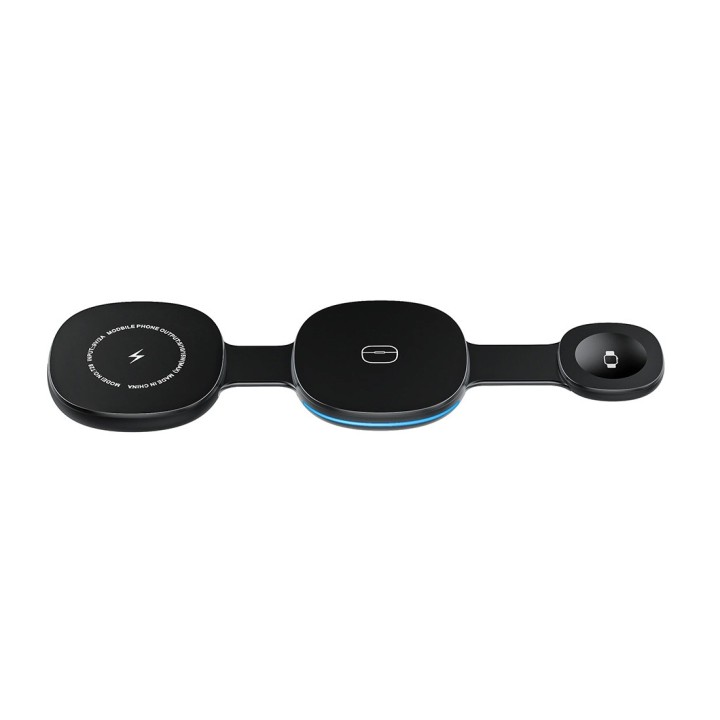 Chargeur sans fil 3en1 compact 15W - noir