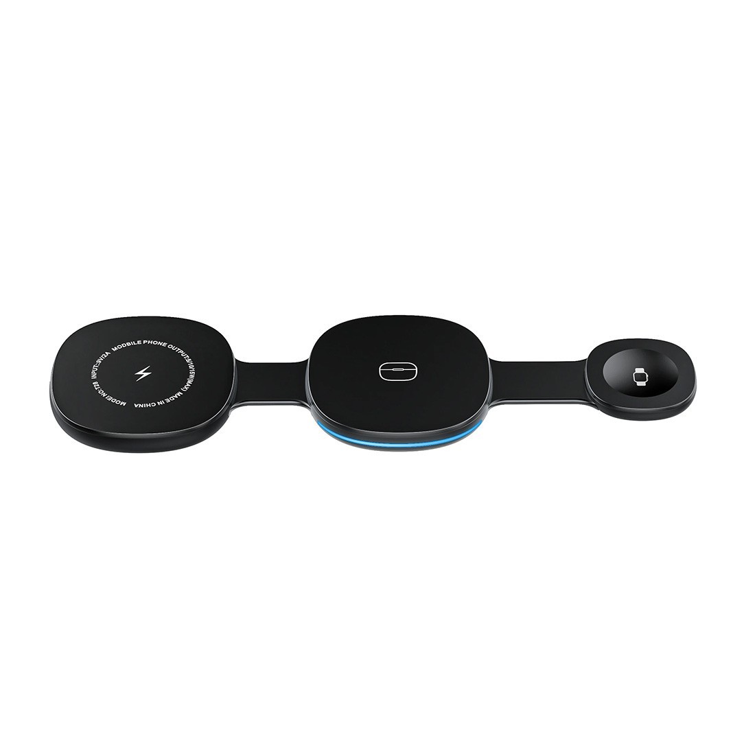 Chargeur sans fil 3en1 compact 15W - noir