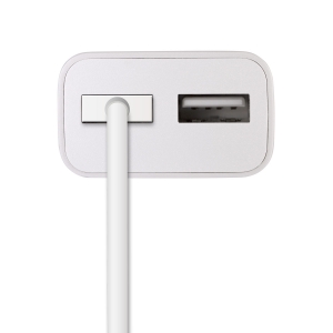 Chargeur Secteur Moxie Duo 3.1A avec 2 Entrées USB supportant la Charge Rapide - Blanc